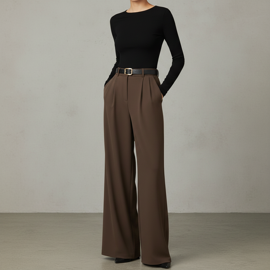 Marlene - Elegantní kalhoty s širokými nohavicemi