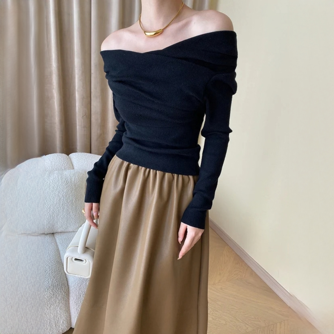 Yasmin - Elegantní top bez ramen