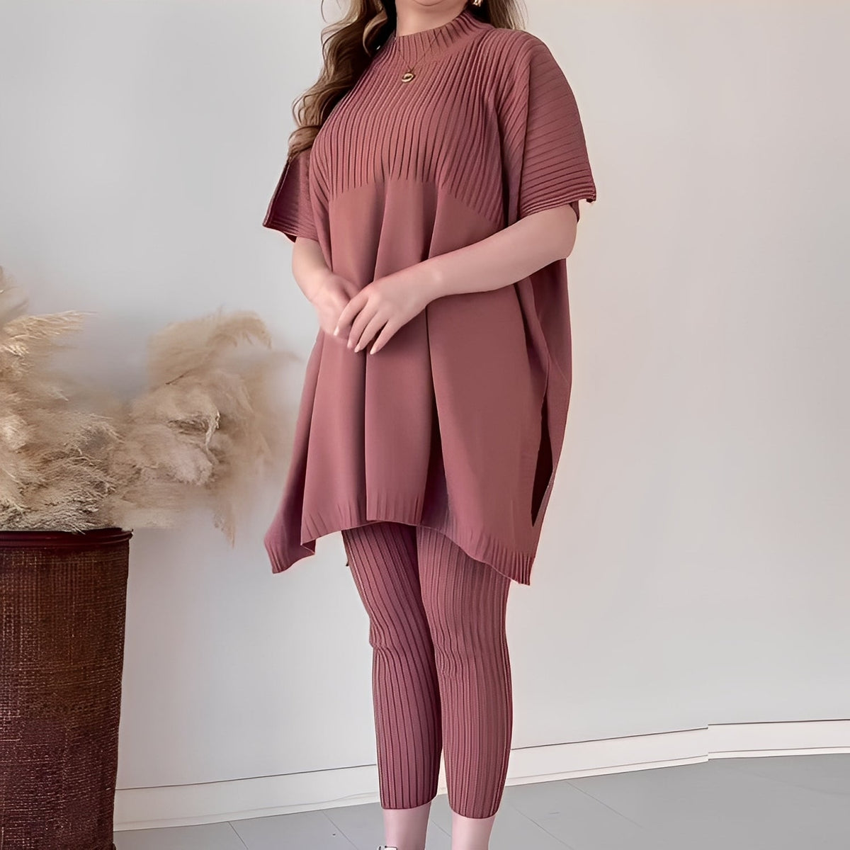 Roxanna - Ležérní, volně sedící dvoudílná pletená souprava pro dámy