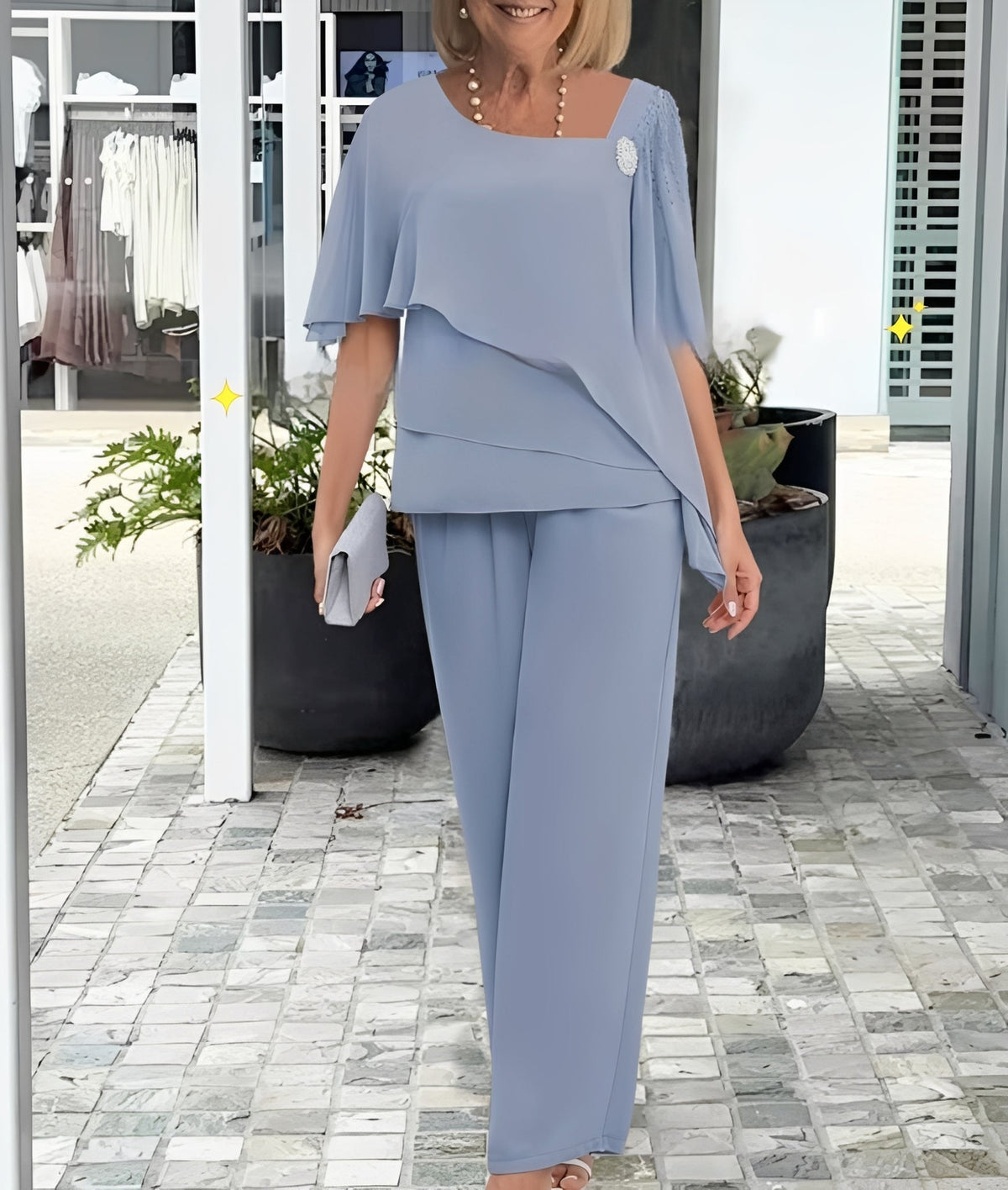 Leah - Elegantní, volně padnoucí dvoudílná sada pro dámy