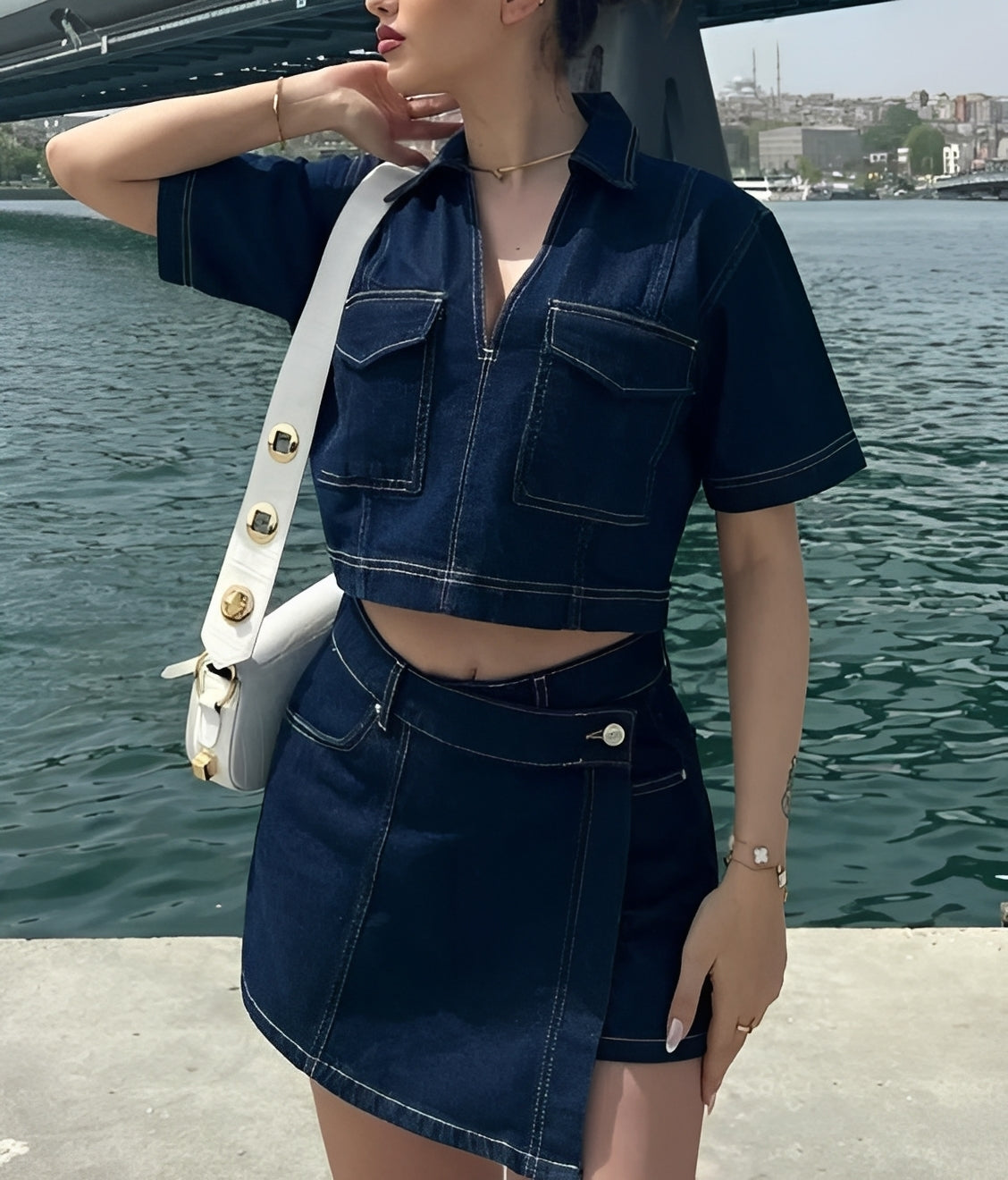 Tilly - Džínová sada top a sukně