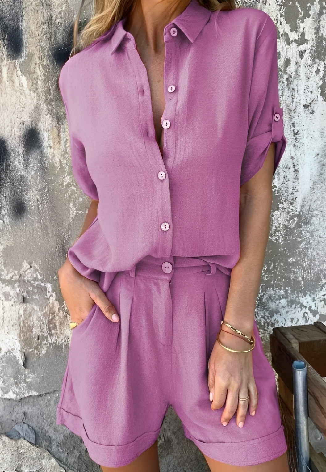 Minnie - Ležérní halenka a šortky set