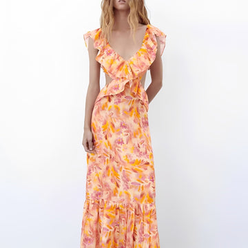 Hazel - Stylové šaty s vzorem a volánky pro dámy