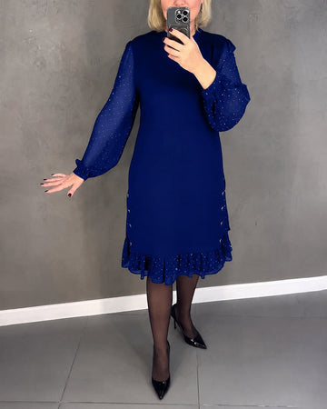 Gabriela - Stylové šaty s dlouhým rukávem a puntíky