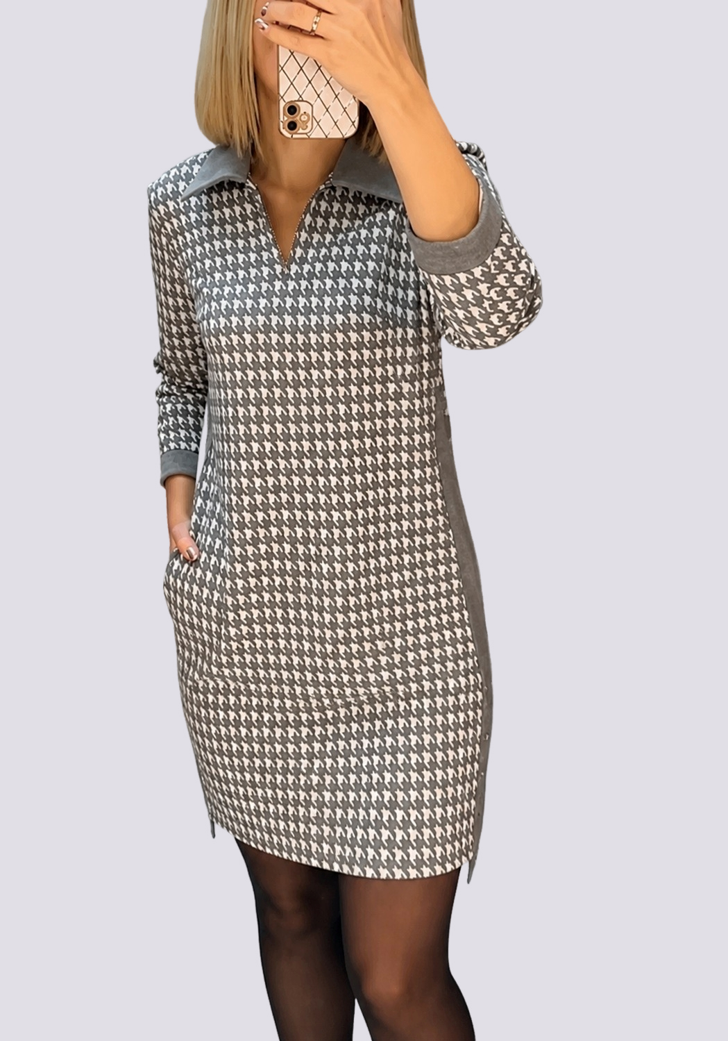 Saskia - Stylové mini šaty s klopou