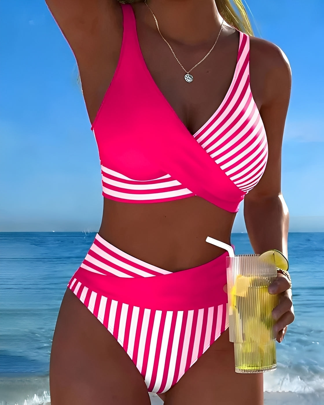 Angelica - Stylové pruhované bikiny