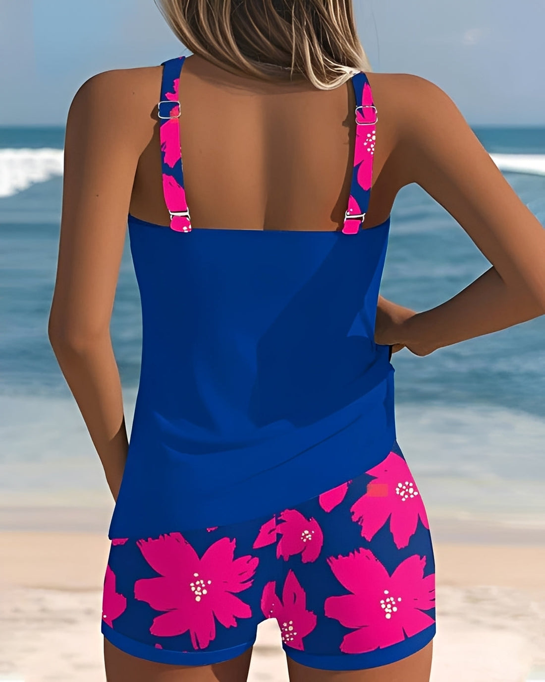 Mila - Květinový U-Neck tankini