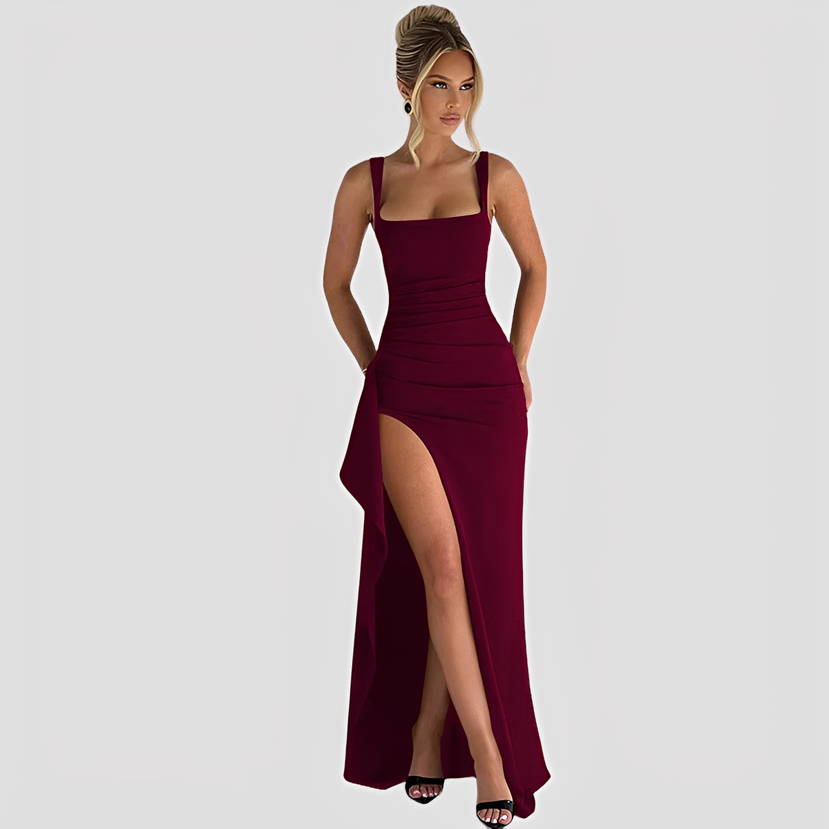 Kelly - Elegantní maxi šaty s vysokým rozparkem