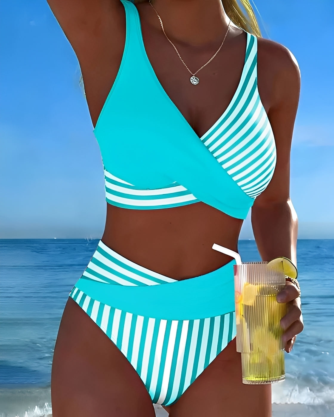 Angelica - Stylové pruhované bikiny