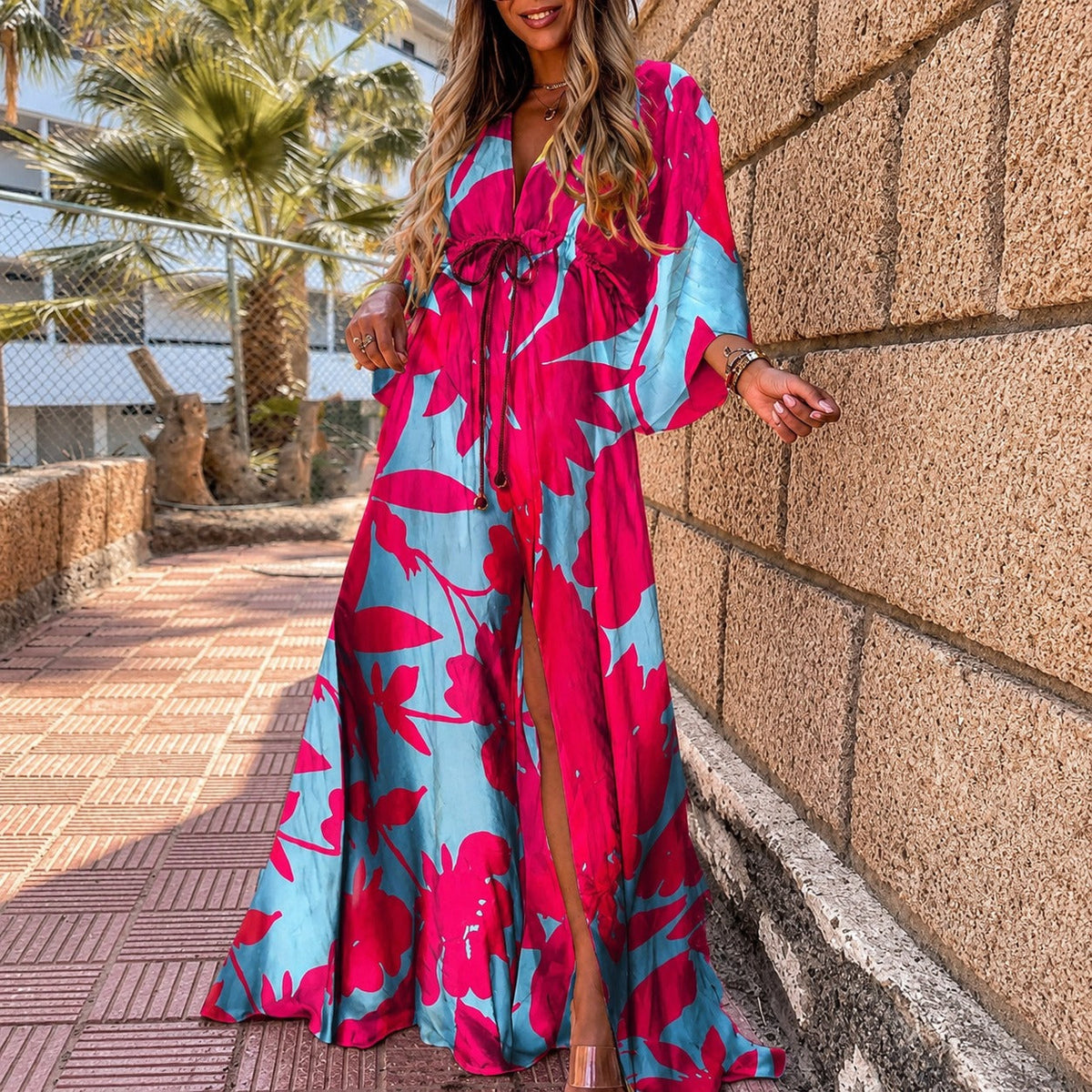Janice - Stylové barevné maxi šaty