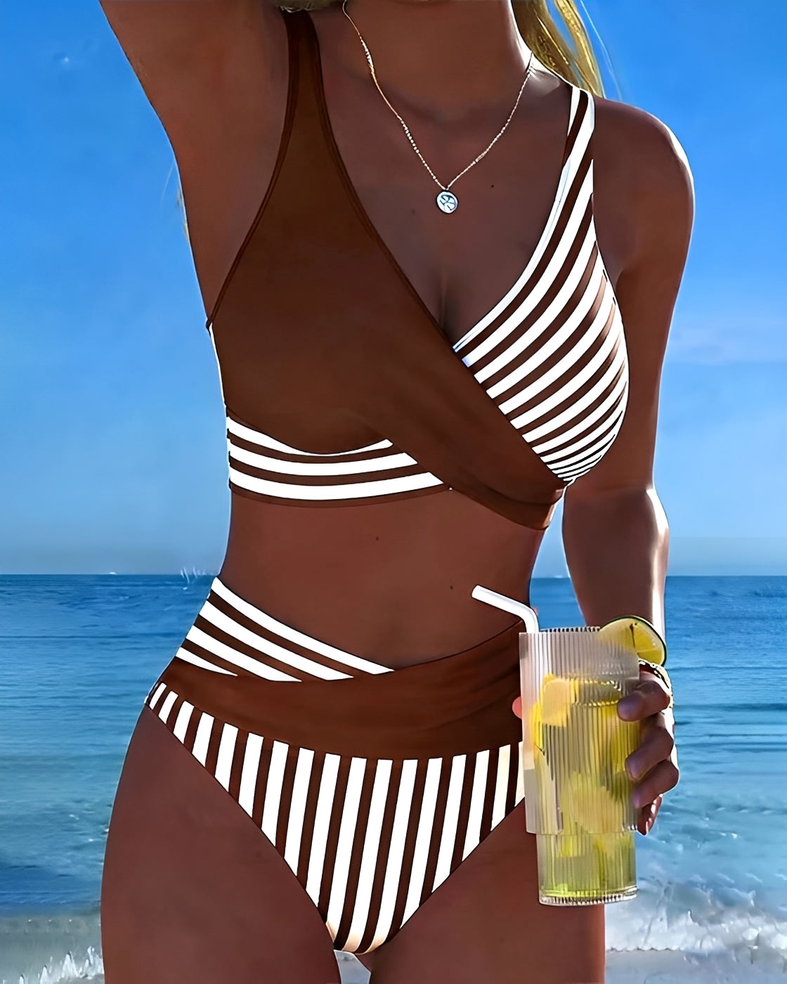 Angelica - Stylové pruhované bikiny