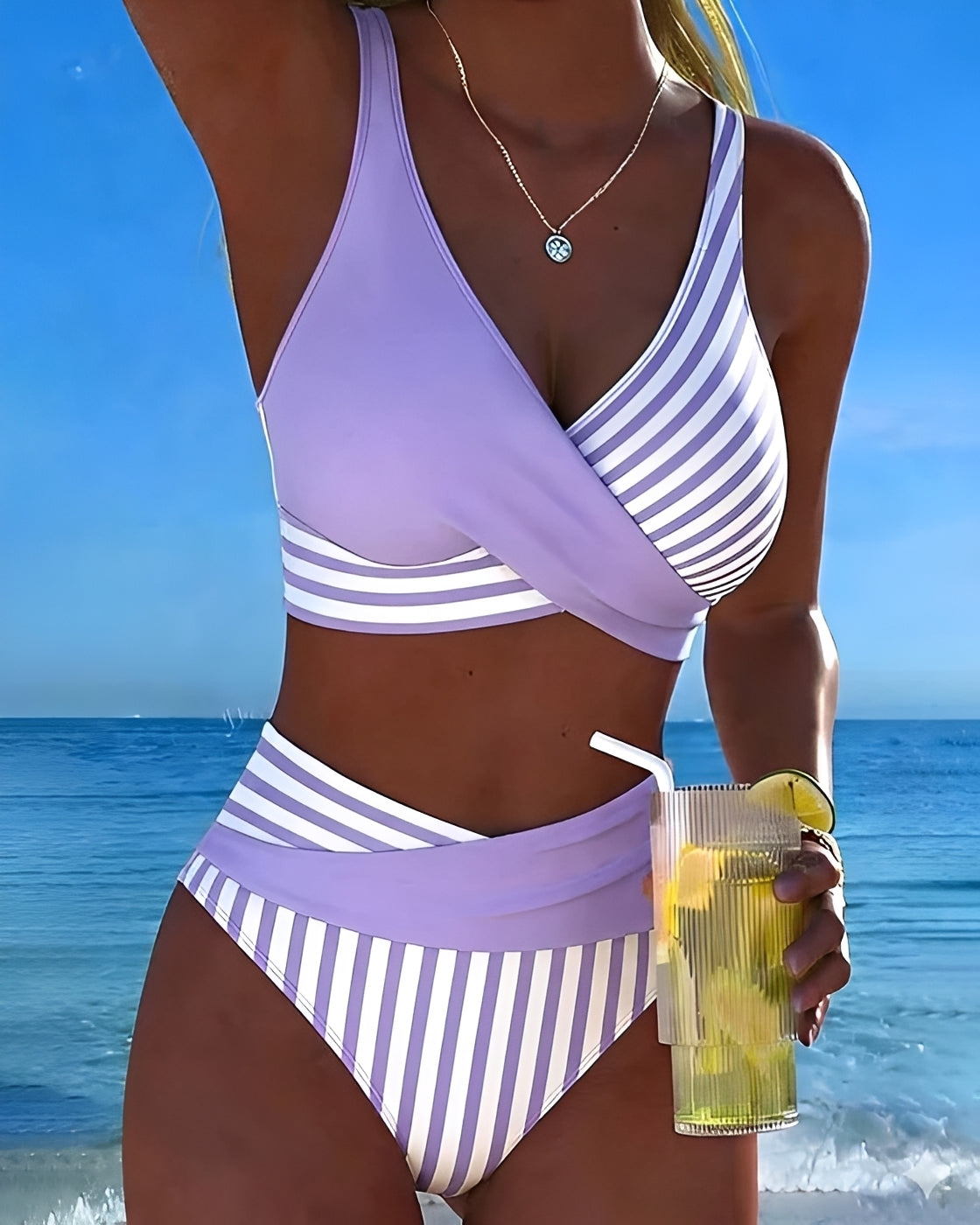 Angelica - Stylové pruhované bikiny