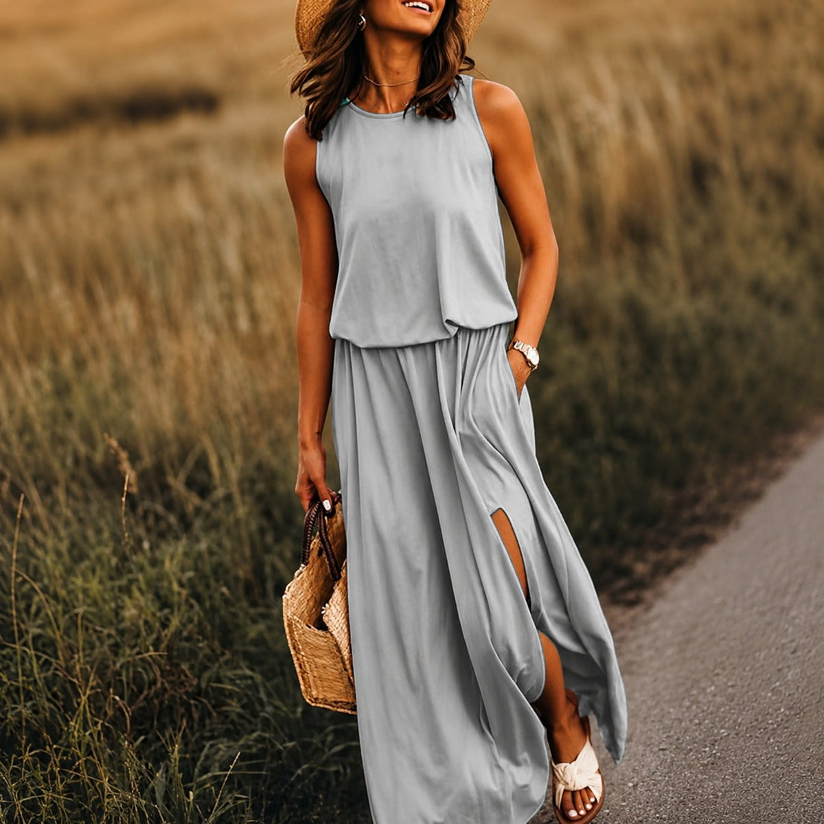 Edna - Ležérní boho maxi šaty z modalu