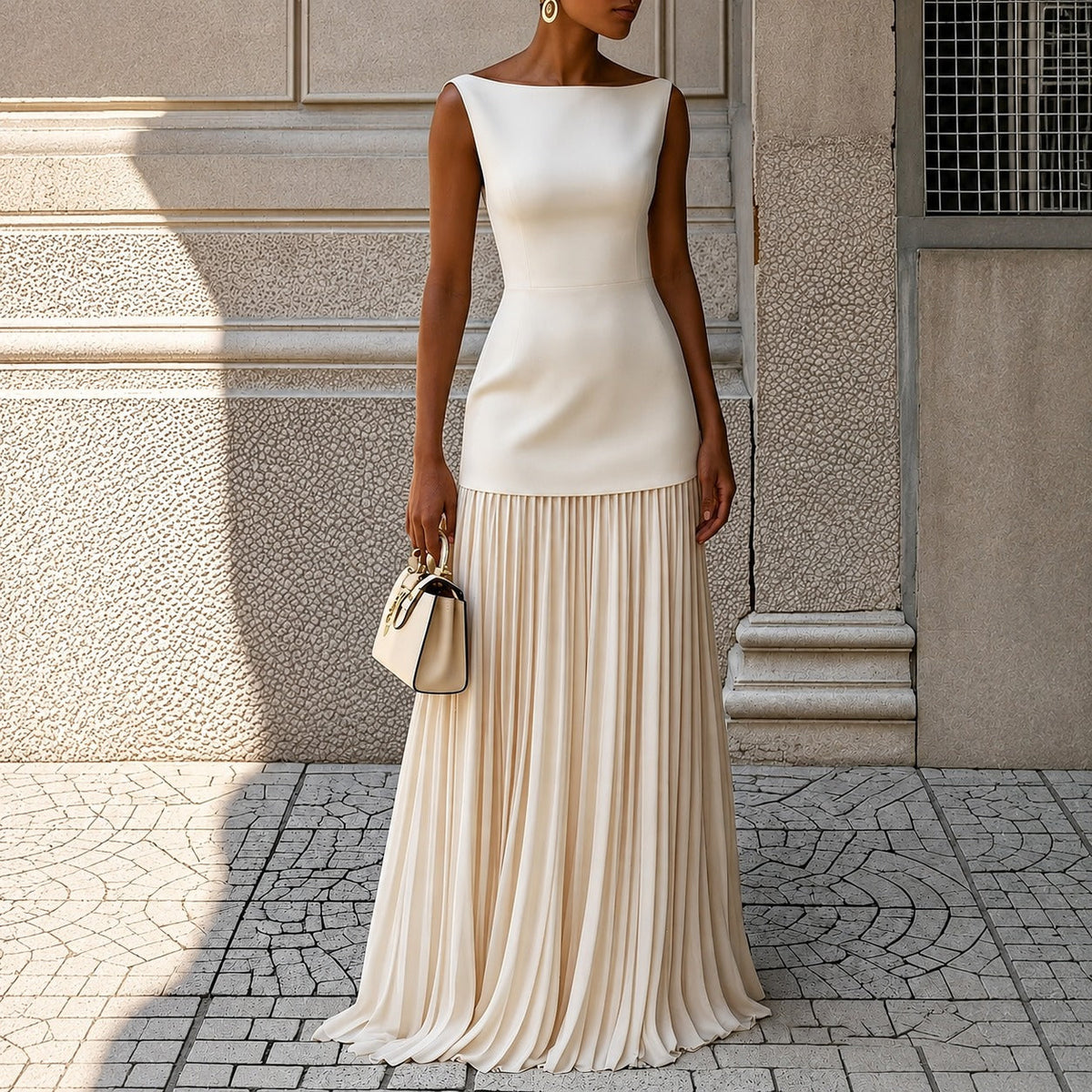 Alice - Elegantní bezrukávové slim maxi šaty