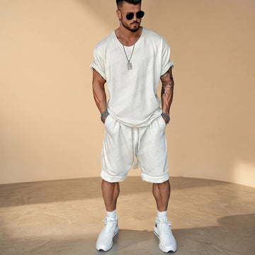 Alan - Uvolněný set s košilí a šortkami