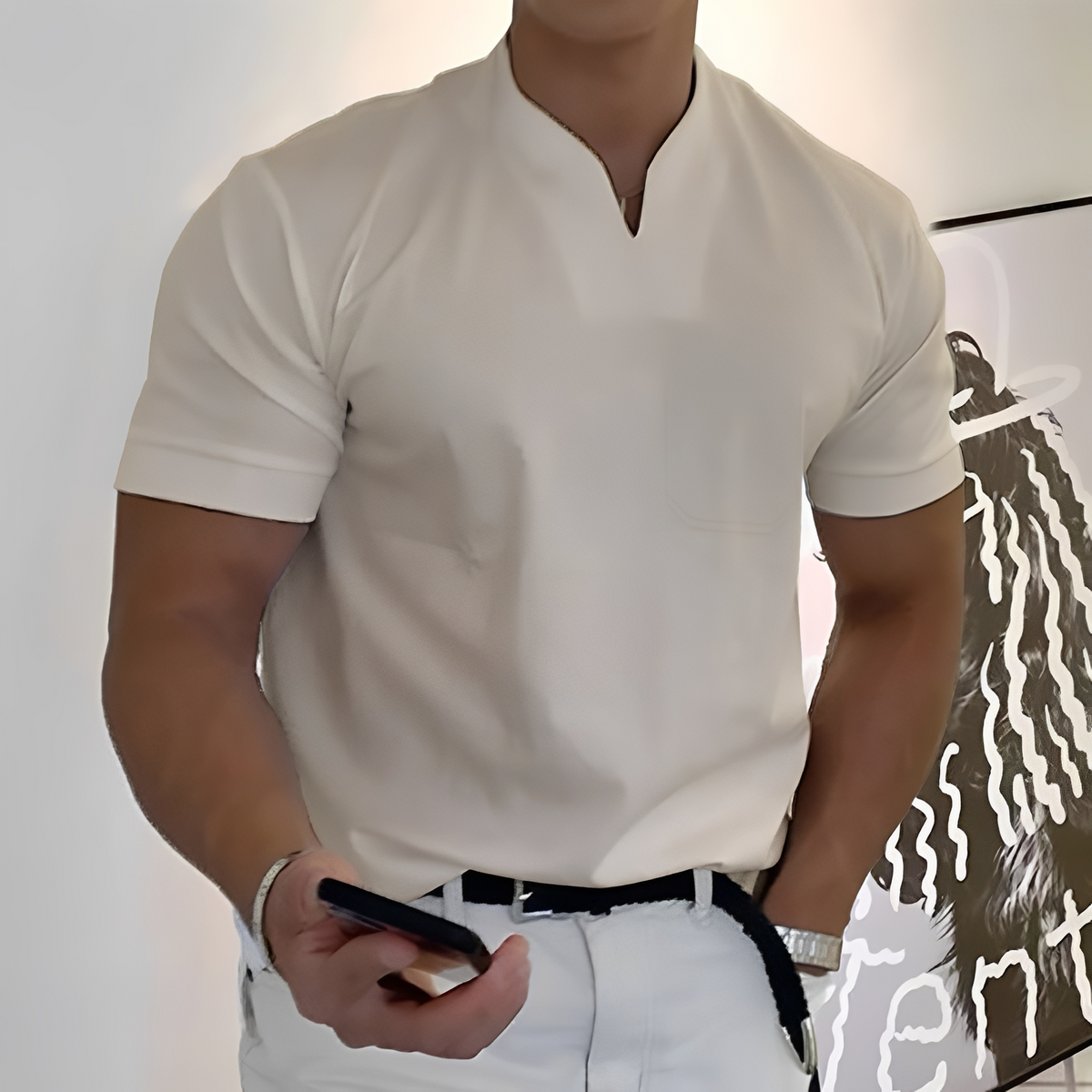 Joel - Ležérní košile s gumou pro muže