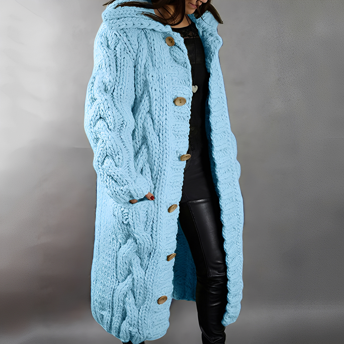 Arielle - Stylový, volně sedící dlouhý vlněný cardigan pro ženy