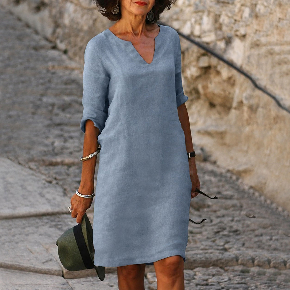 Sara - Elegantní, jednobarevné šaty