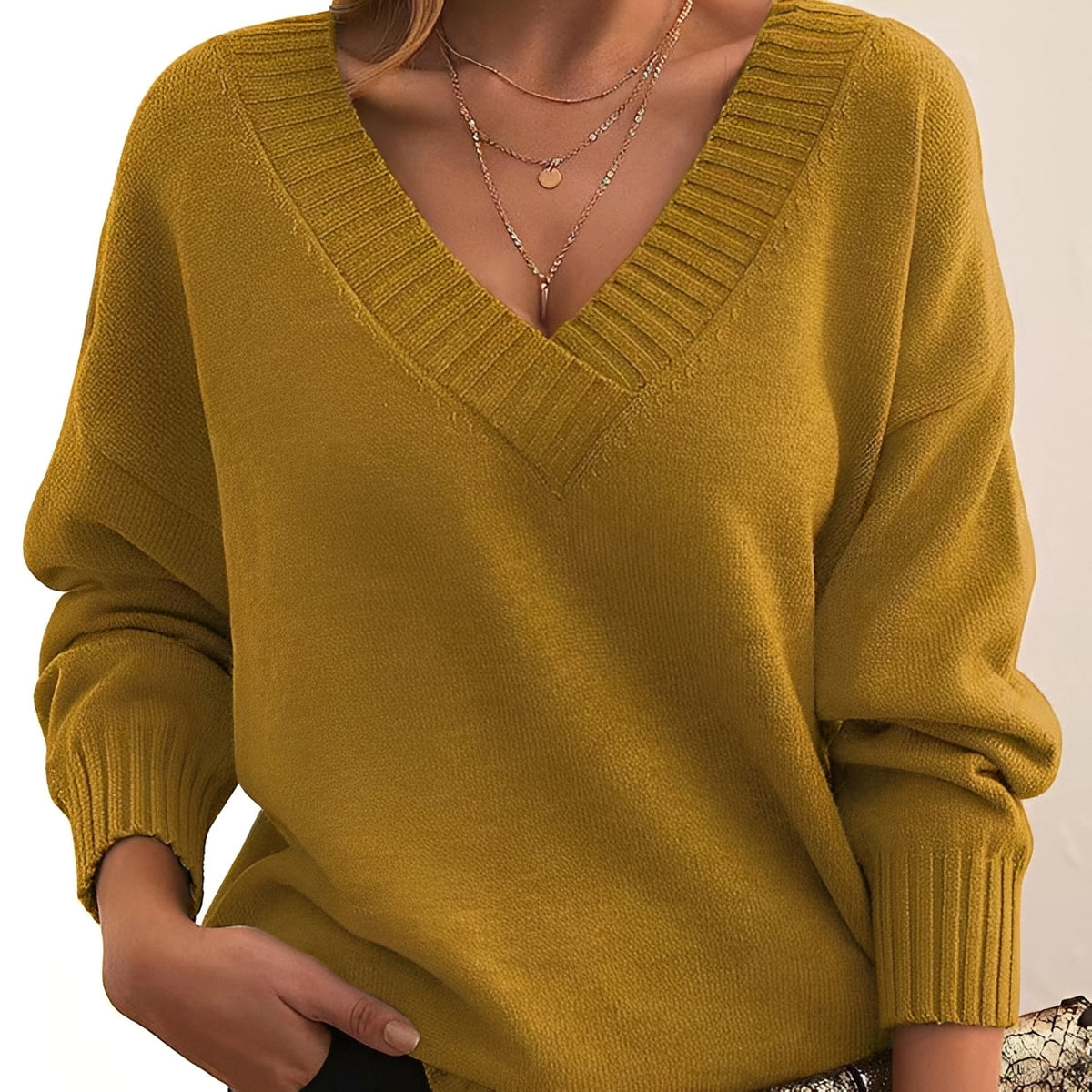 Mollie - Teplý a elegantní svetr s výstřihem do V