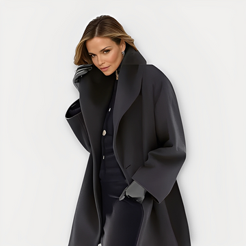 Laurette - Dámský zimní oversize kabát s širokým límcem