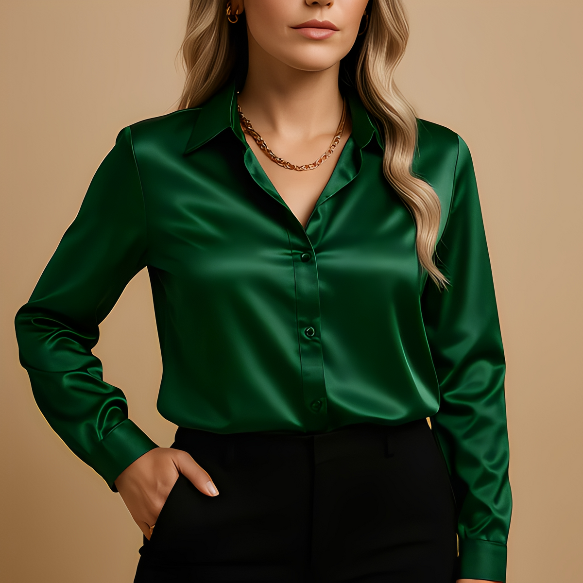 Alesia - Elegantní dámská halenka s dlouhými rukávy