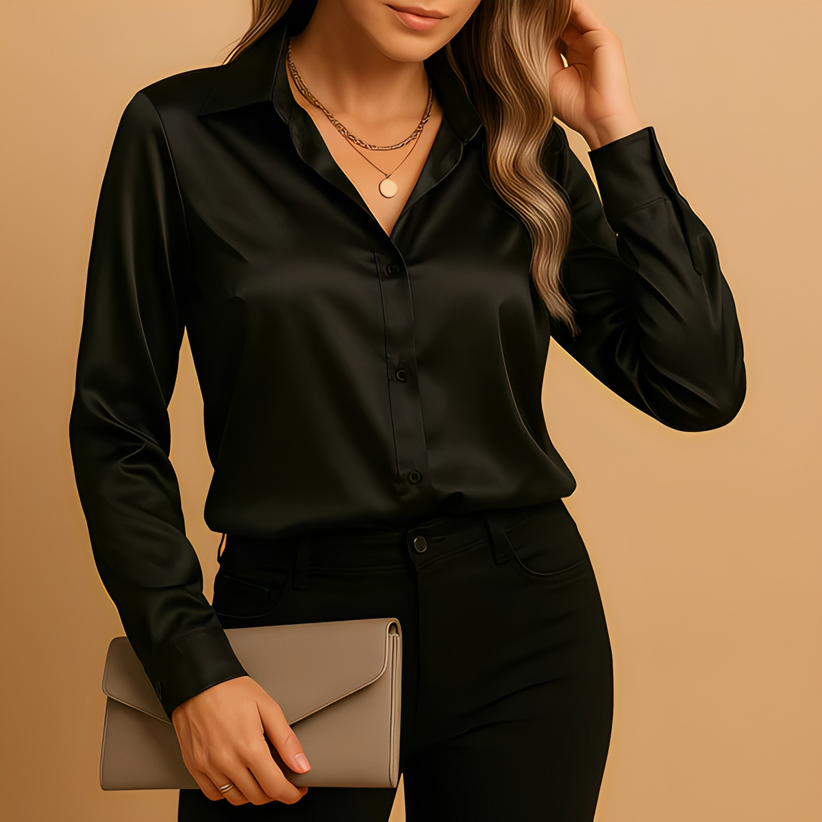 Alesia - Elegantní dámská halenka s dlouhými rukávy