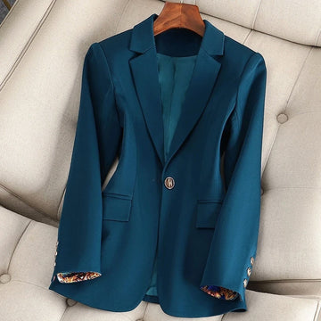 Dámský blazer s jedním knoflíkem a límcem - střih na míru