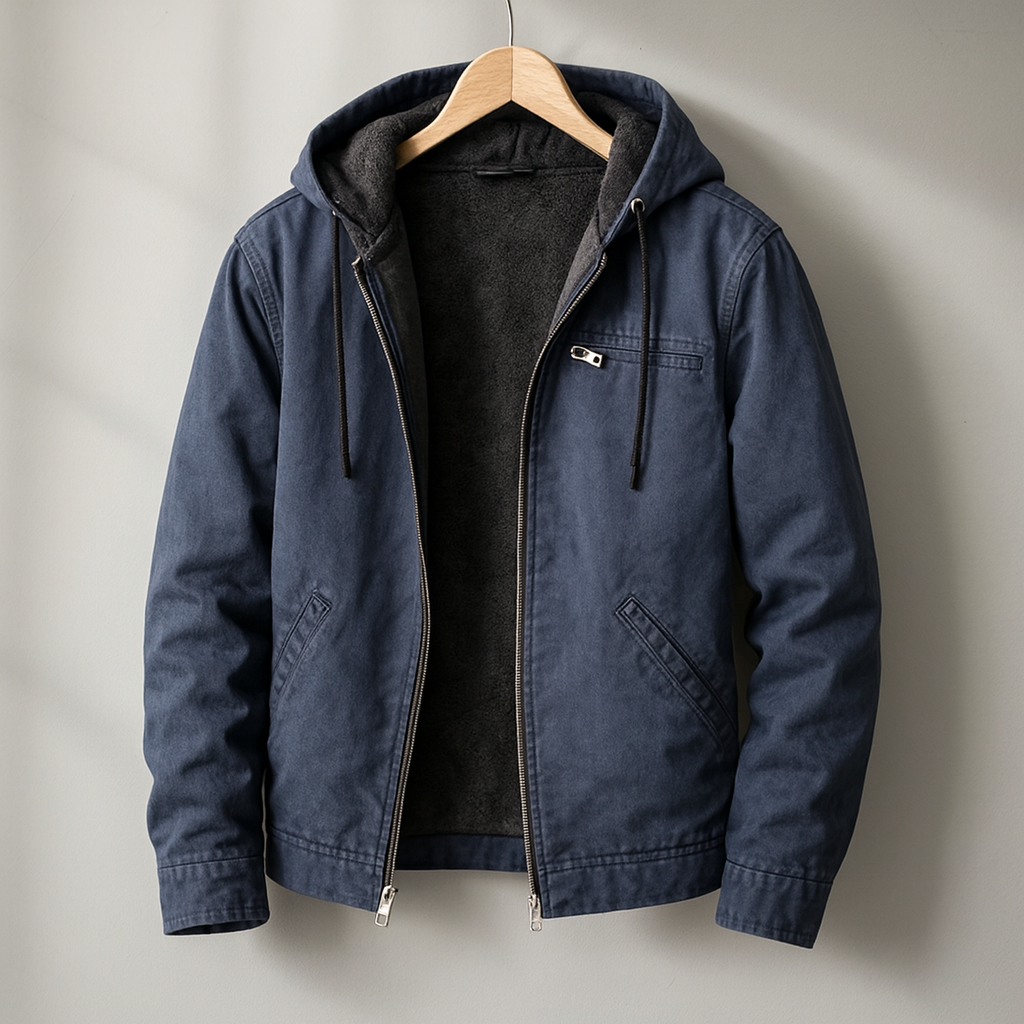 Pánská bunda s kapucí na zip a podšitým vnitřkem