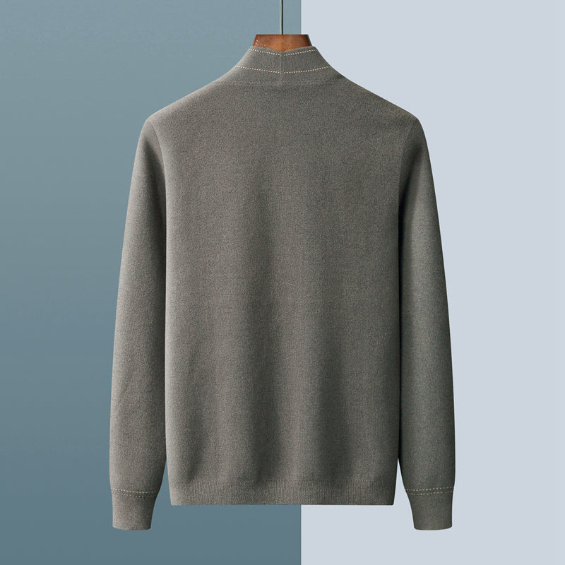 Pánský cardigan s knoflíkovou zapínáním a kontrastními švy - regular fit