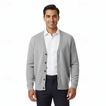 Pánský cardigan s výstřihem do V, knoflíky a pravidelným střihem
