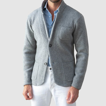 Pánské sako s dvěma knoflíky a patch kapsami - regular fit