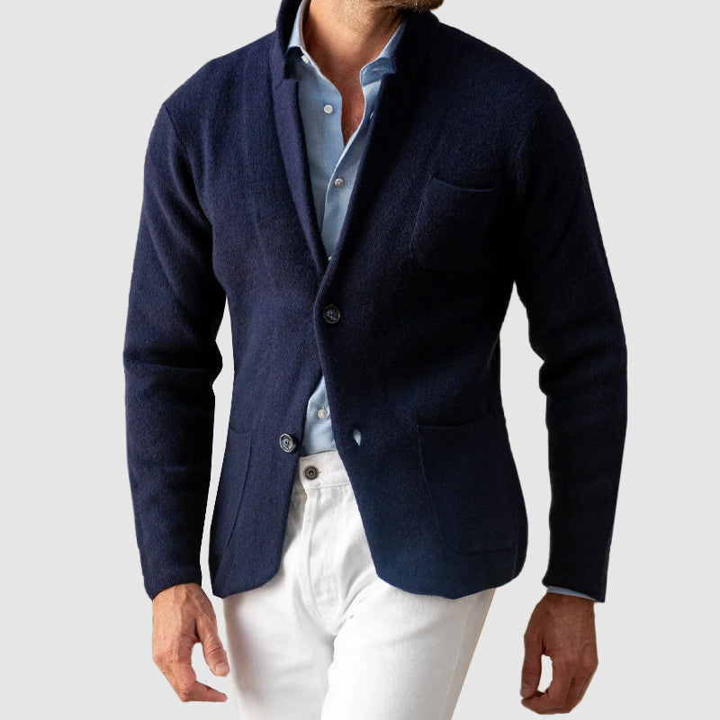 Pánské sako s dvěma knoflíky a patch kapsami - regular fit
