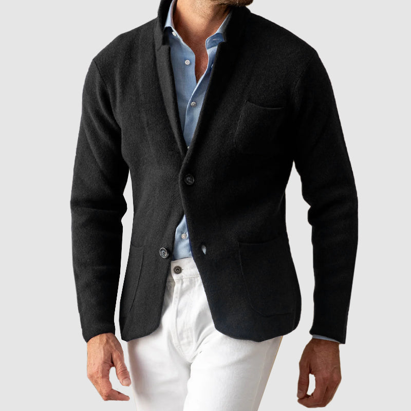 Pánské sako s dvěma knoflíky a patch kapsami - regular fit