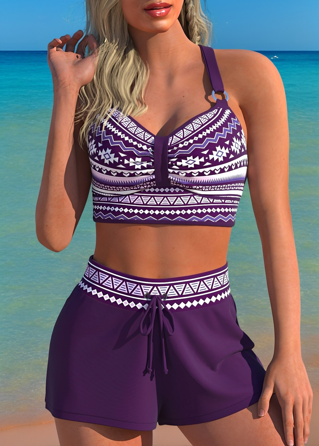 Bailey - Stylové bikiny s vysokým pasem a vzorem pro dámy
