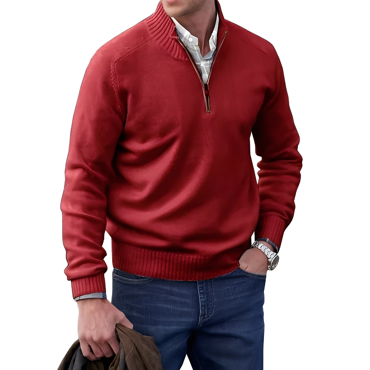 Jeremy - Stylový svetr na zip pro muže