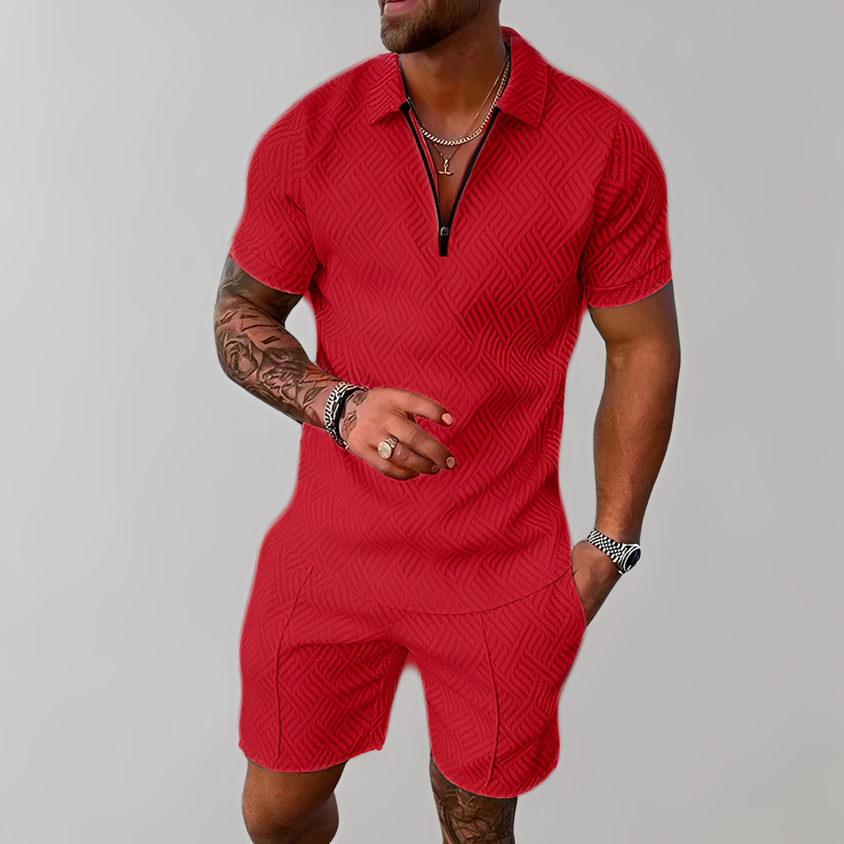 Edwin - Stylová sada polokošile a šortek pro muže