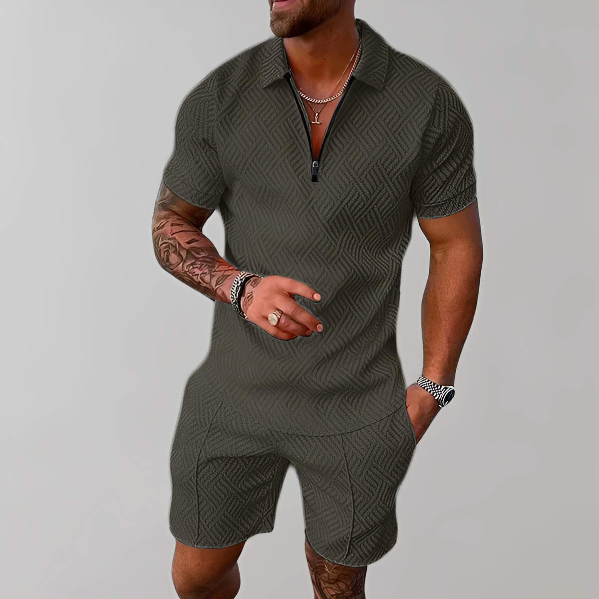 Edwin - Stylová sada polokošile a šortek pro muže