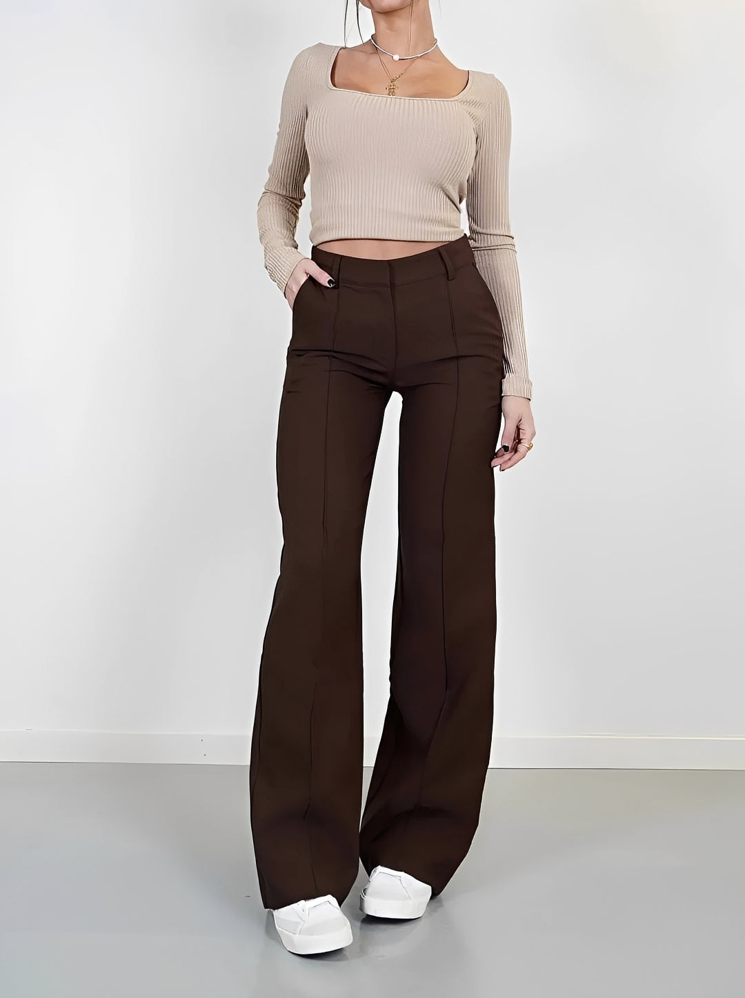 Nancy - Rovné bootcut kalhoty pro ženy