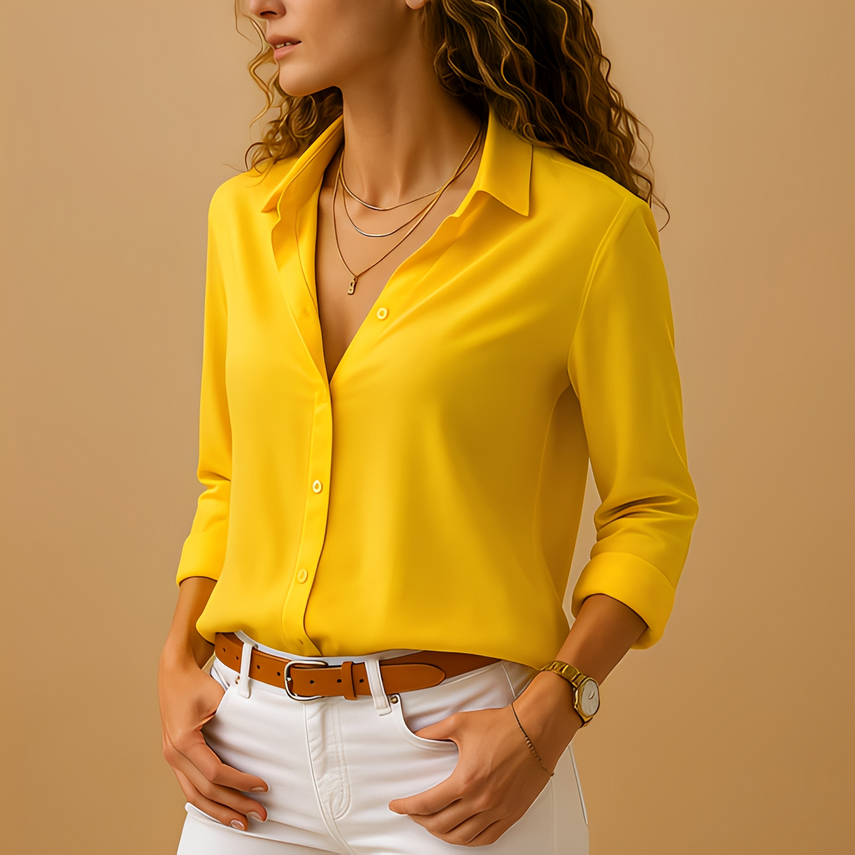 Akera - Elegantní dámská halenka s dlouhým rukávem