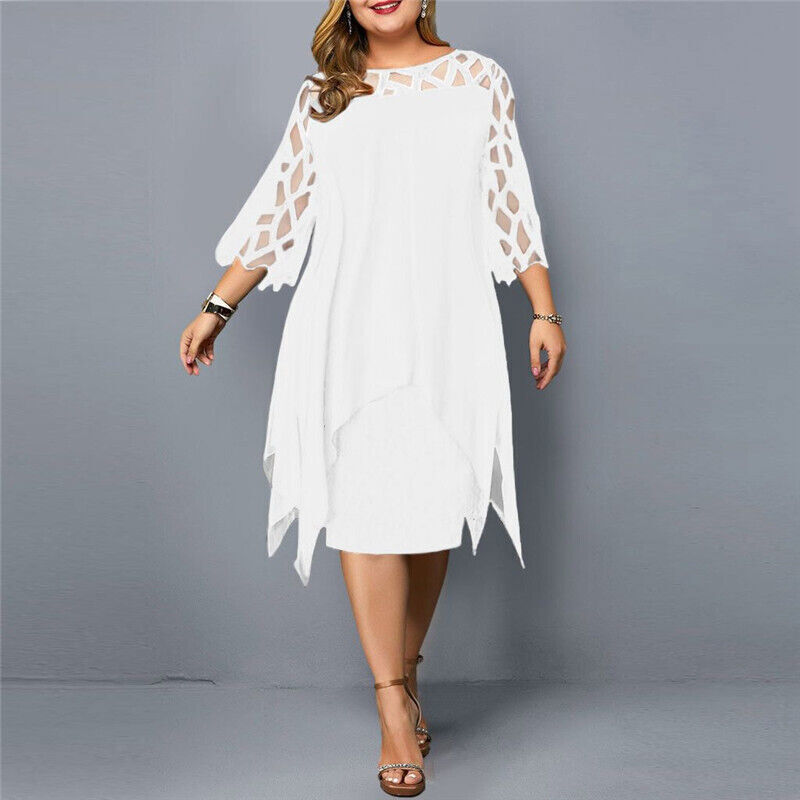 Cathryn - Elegantní midi šaty pro plnoštíhlé