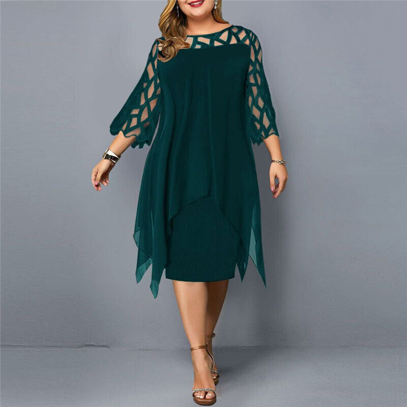 Cathryn - Elegantní midi šaty pro plnoštíhlé