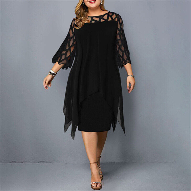 Cathryn - Elegantní midi šaty pro plnoštíhlé
