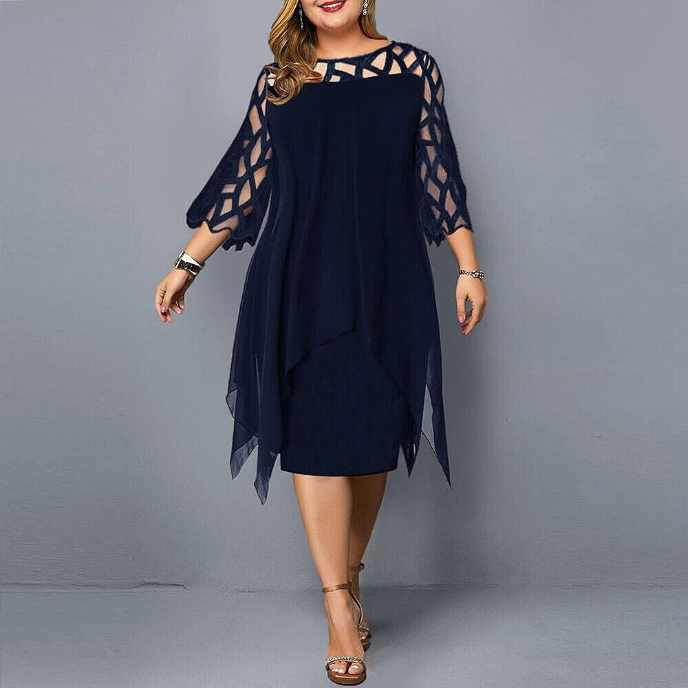Cathryn - Elegantní midi šaty pro plnoštíhlé